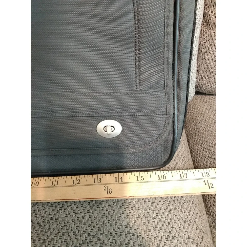 Eddie Bauer Messenger Laptop Bag Travel Carry-on Luggage Gray Briefcase READ